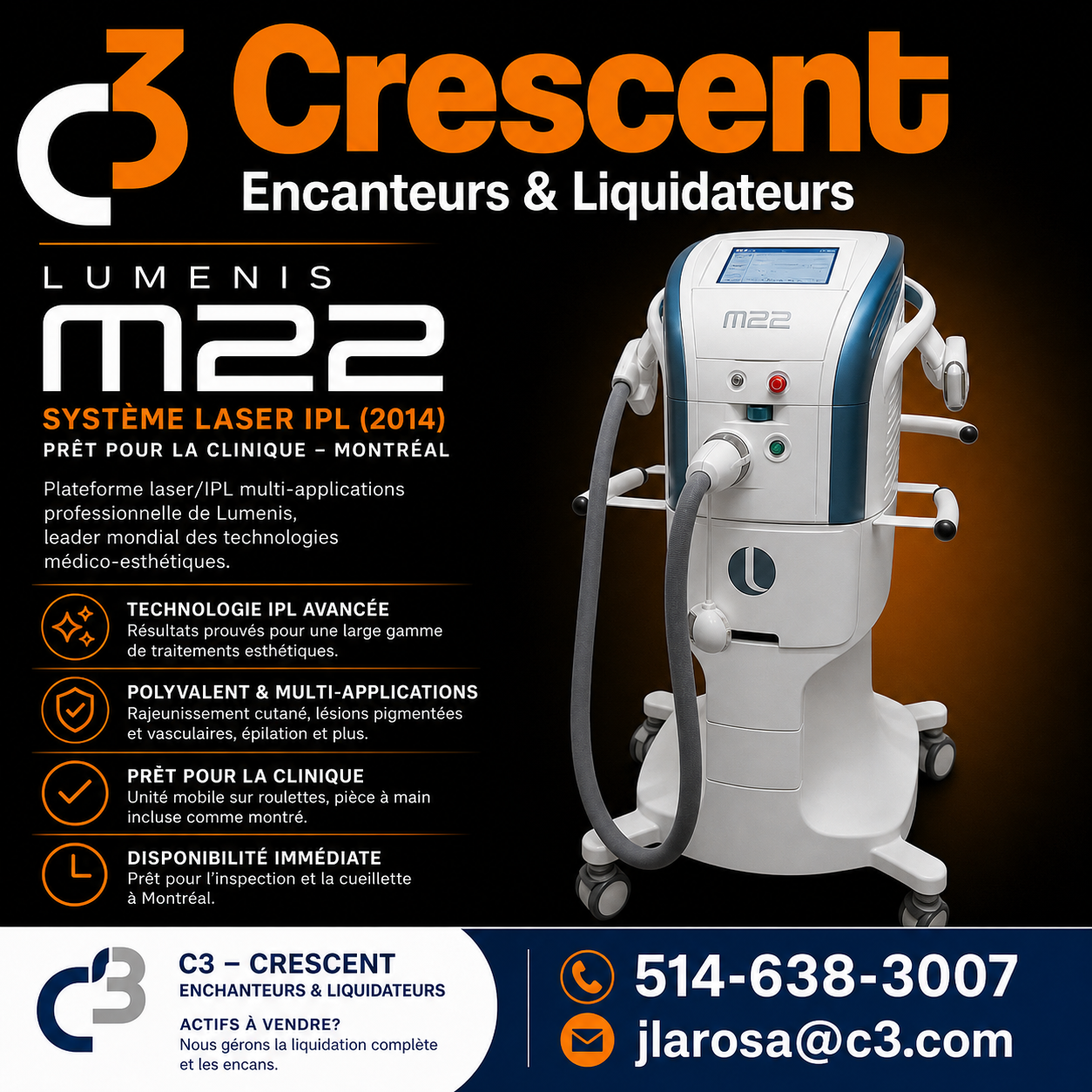 Système laser IPL Lumenis M22 2014